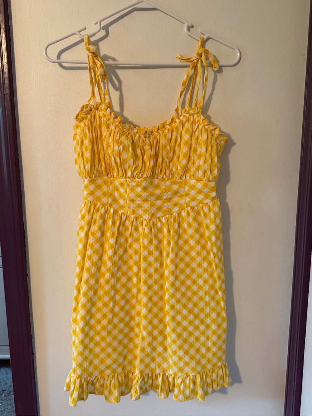 Aerie Corset Mini Dress - Yellow Gingham